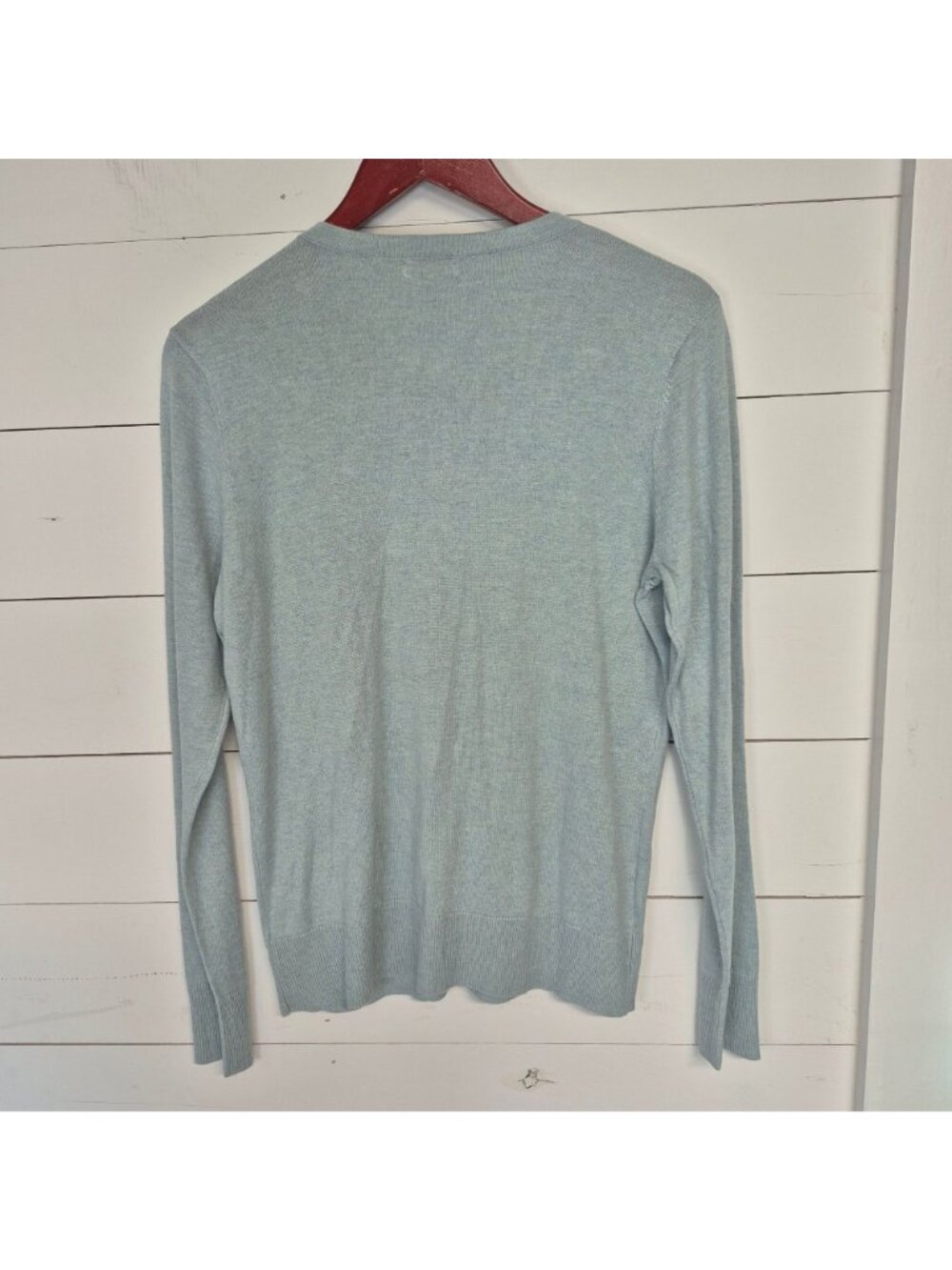 Merona Womens Light Blue Embellished Button Front Cardigan Sweater L - Picture 5 of 5